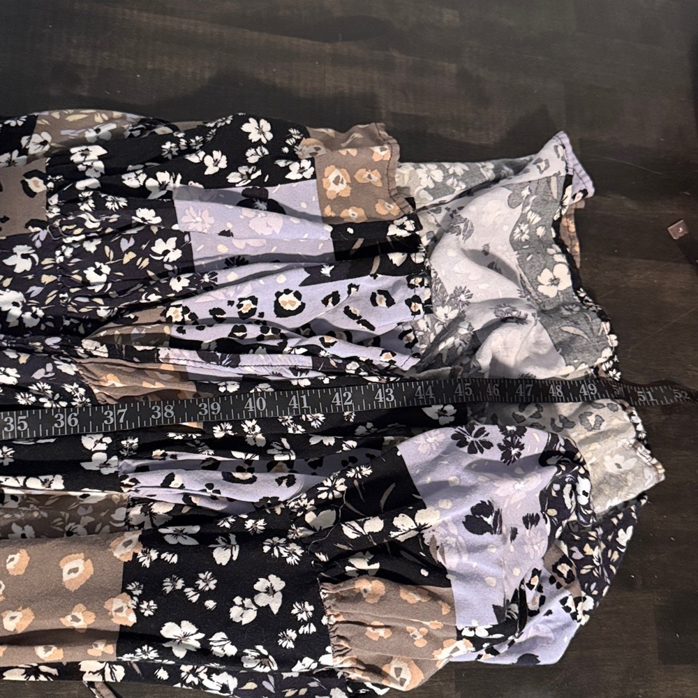 Evans Sasha Patchwork Floral Leopard Button Front… - image 10